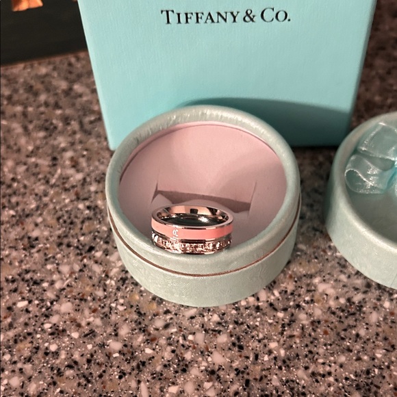 NWOT Tiffany & Co. Silver & Pink Band with CZ stones - Picture 3 of 5